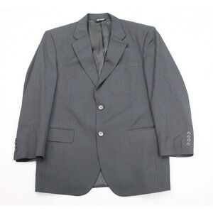 Jos. A. Bank Blazer Jacket Mens 40R Black Striped Wool 2 Button Single Breasted